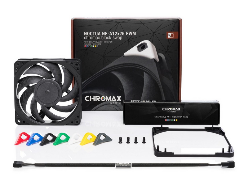 Noctua NF-A12x25 PWM chromax.black.swap - Gehäuselüfter - 120mm - Schwarz - 22