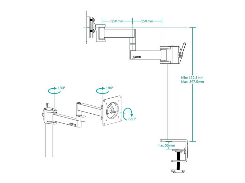 Arctic X1 - Desk Mount Monitor Arm