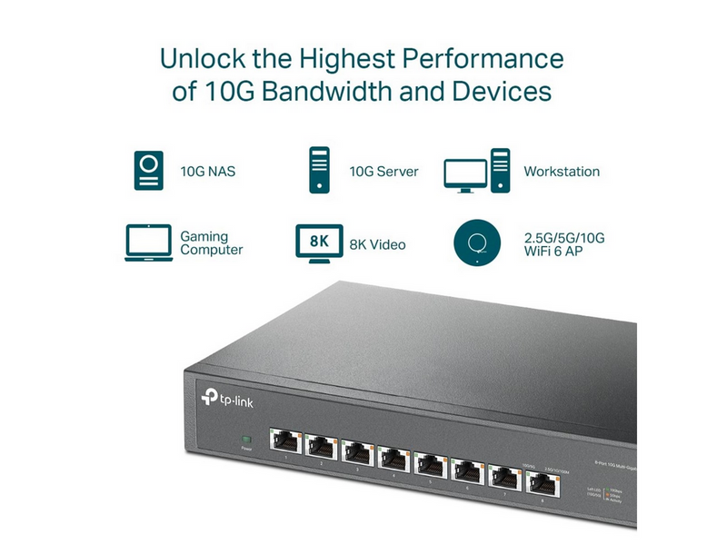 TP-Link TL-SX1008 8-Port 10G Desktop/Rackmount Switch