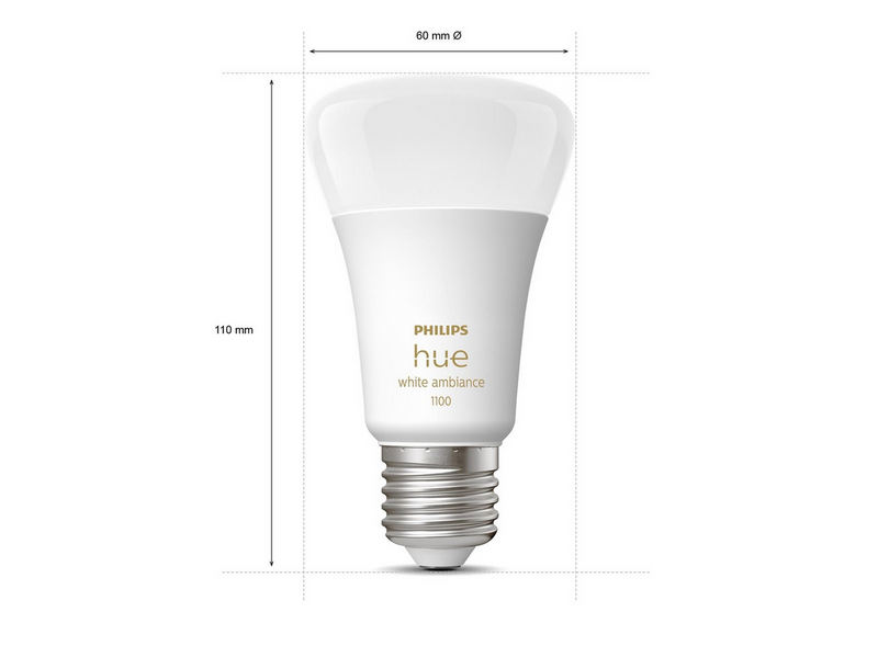 Philips Hue White Ambiance A60 E27 1100 Lumen - Starter Set mit 2 Glühbirnen