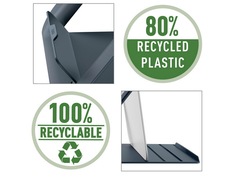 Leitz Ergo Cosy Höhenverstellbarer Laptopständer, 80% Recycelter Kunststoff,