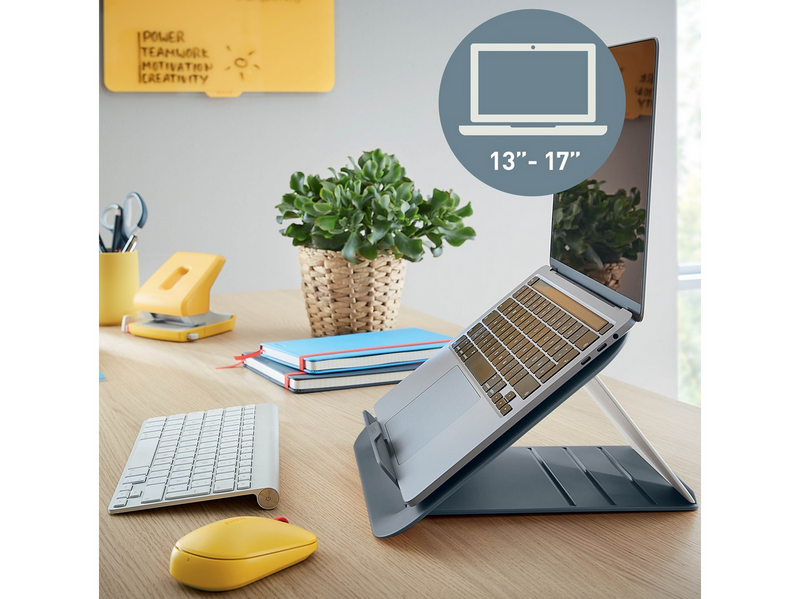 Leitz Ergo Cosy Höhenverstellbarer Laptopständer, 80% Recycelter Kunststoff,