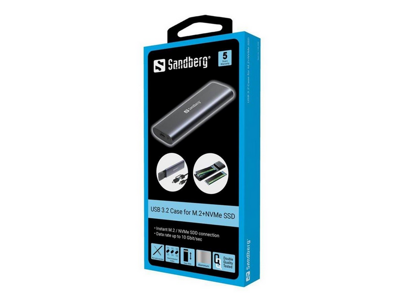 Sandberg USB 3.2 Enclosure for M.2+NVMe SSD