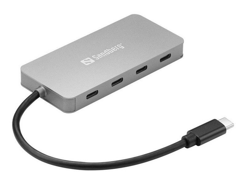 Sandberg USB-C to 4 x USB-C Hub USB-Hubs - USB 3.1 - 4 - Grau