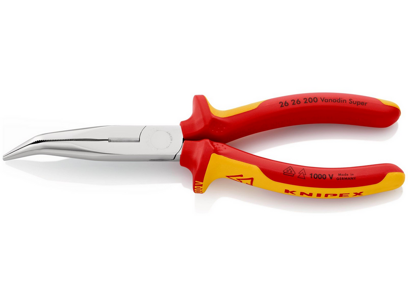 KNIPEX Flachrundzangen mit Schneide, (Storchschnabelzangen)
