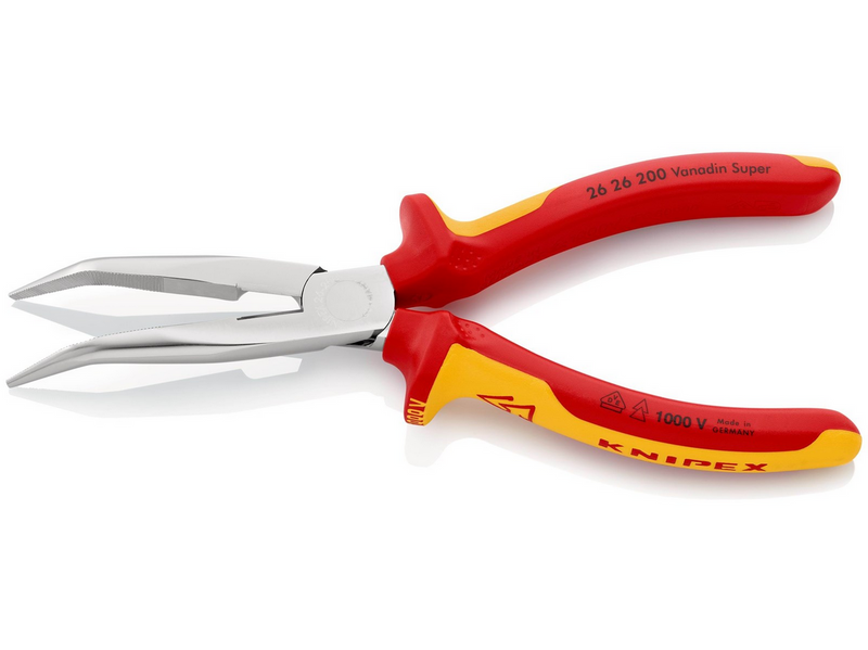 KNIPEX Flachrundzangen mit Schneide, (Storchschnabelzangen)