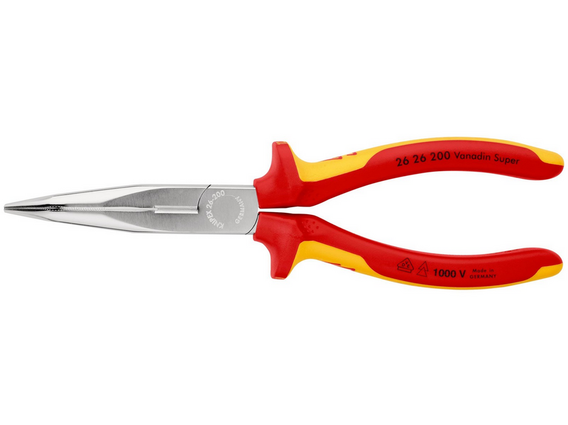 KNIPEX Flachrundzangen mit Schneide, (Storchschnabelzangen)