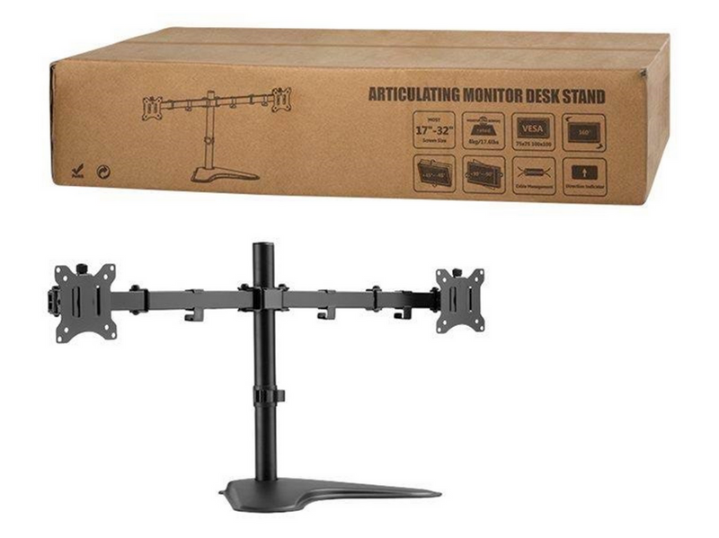 LogiLink Dual monitor stand 17–32" steel arm length: each 390 mm