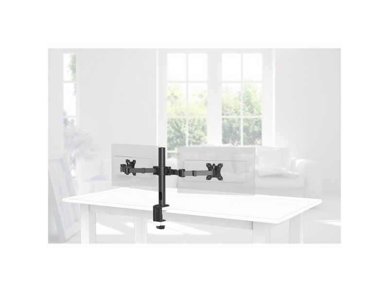 Hama mounting kit - full-motion - for 2 monitors - black