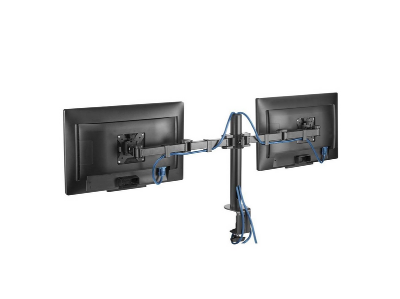 Hama mounting kit - full-motion - for 2 monitors - black