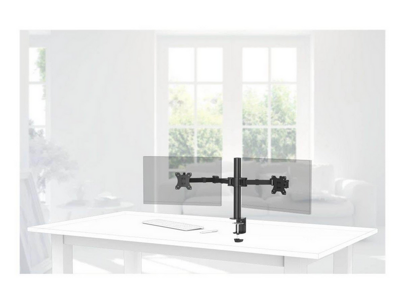 Hama mounting kit - full-motion - for 2 monitors - black