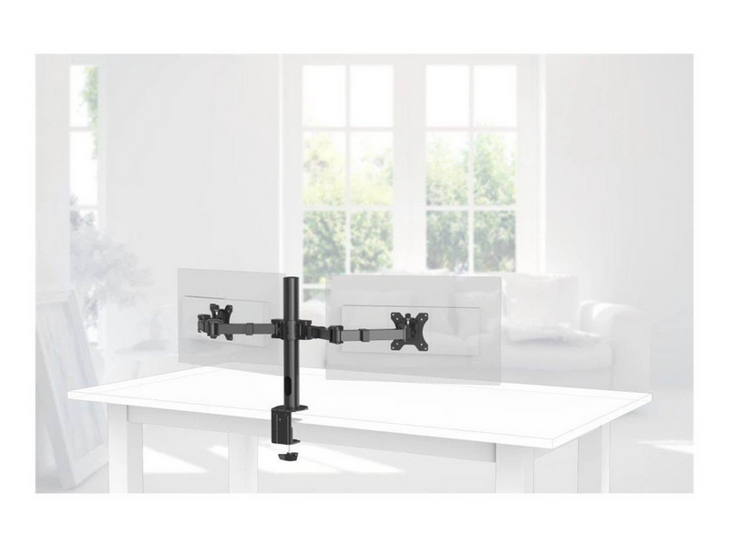Hama mounting kit - full-motion - for 2 monitors - black