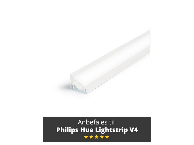 Light Solutions Aluminium-Winkelprofil – Modell C für Philips Hue und WiZ – Weiß