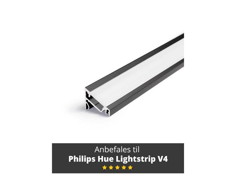 Light Solutions Aluminiumsprofil - Model C til Philips Hue og WiZ - Sort