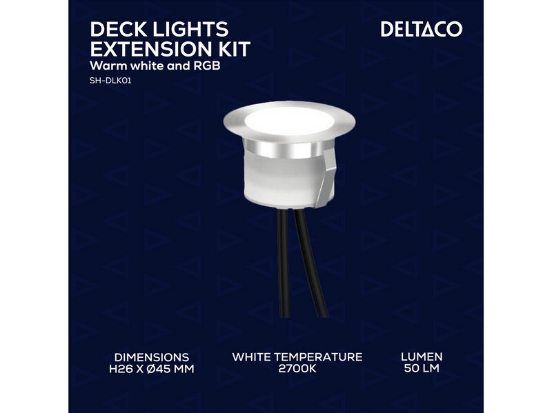 Deltaco Smart Home decklight kit warm white light and RGB silver