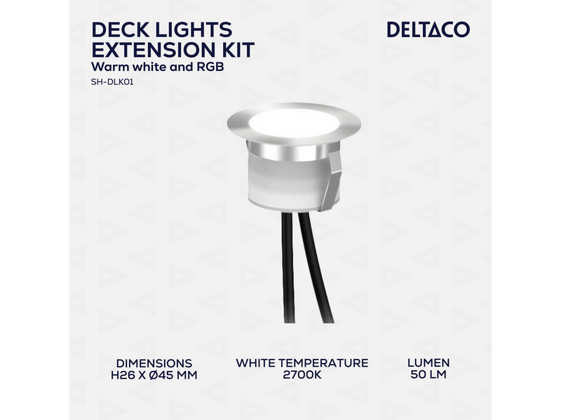 Deltaco Smart Home decklight kit warm white light and RGB silver