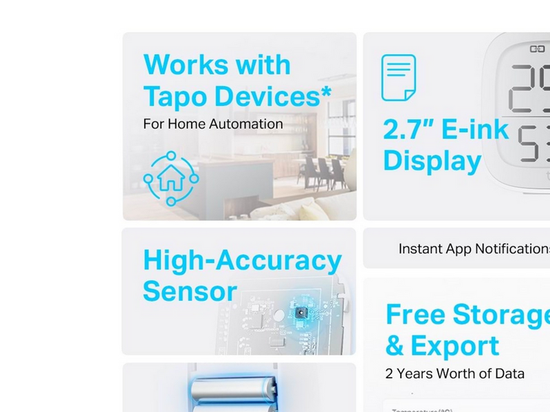 TP-Link Tapo T315 Smart Temperature & Humidity Monitor (Tapo Hub Required)