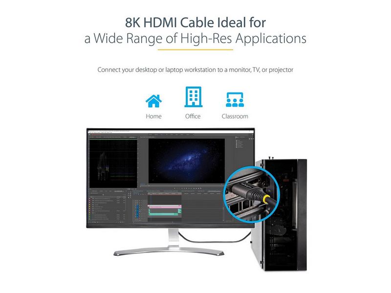 StarTech.com HDMI 2.1 Cable - Black - 1m