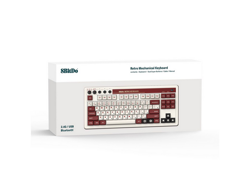 8BitDo Retro Mechanical Keyboard - Fami Edition - 80% - Englisch (UK) - Braun