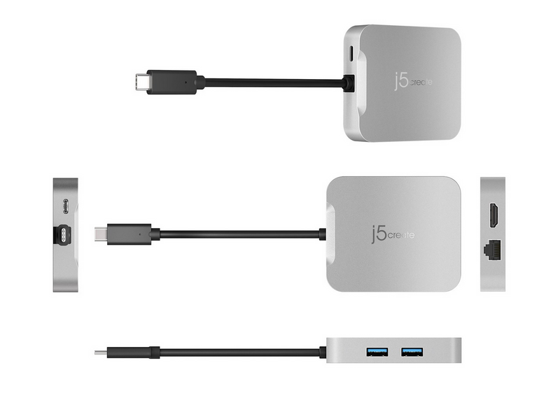 j5create 5-in-1 Multi-Port Adapter (with Ethernet and PD)