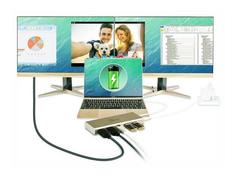 j5create USB Type-C Dual HDMI Mini Dock (with Ethernet and PD)