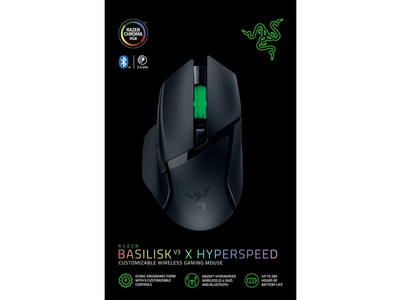 Razer Basilisk V3 X Hyperspeed - Gaming Maus (Schwarz)