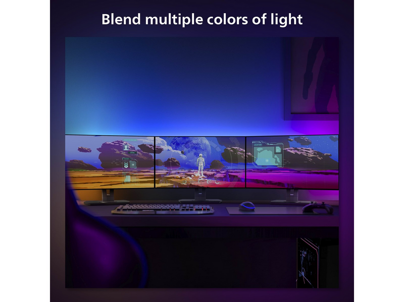 Philips Hue Play Gradient PC Lightstrip 24-27" 3-Pack + Hue Bridge