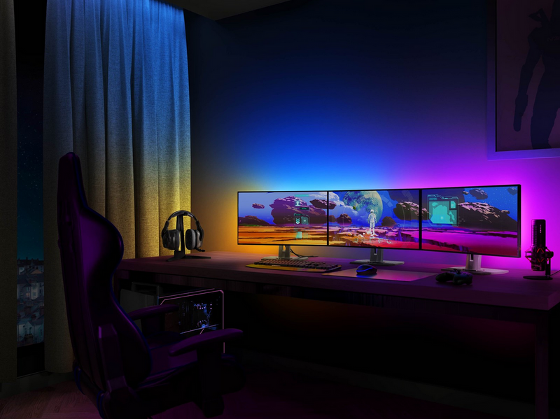 Philips Hue Play Gradient PC Lightstrip 24-27" 3-Pack + Hue Bridge