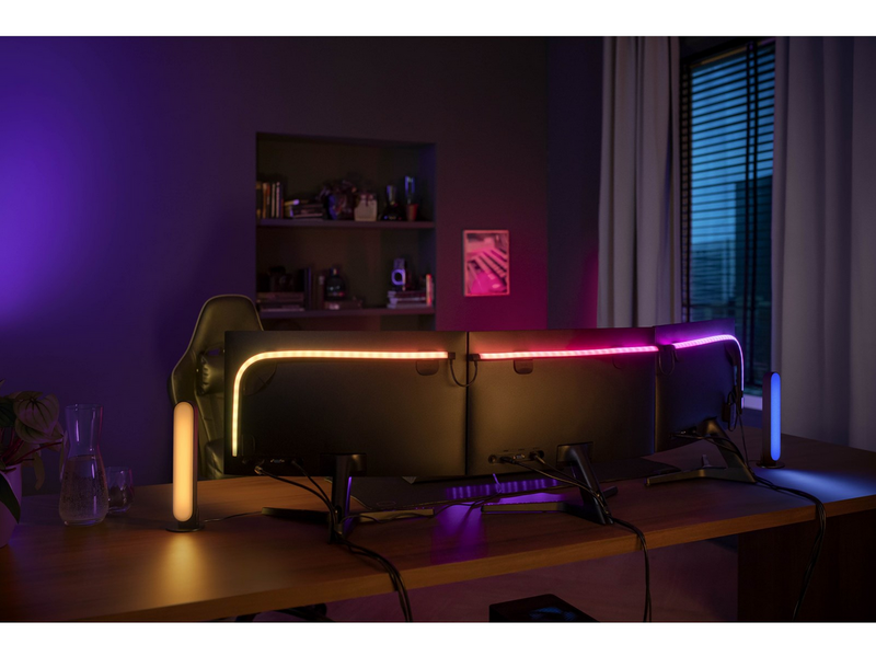 Philips Hue Play Gradient PC Lightstrip 24-27" 3-Pack + Hue Bridge