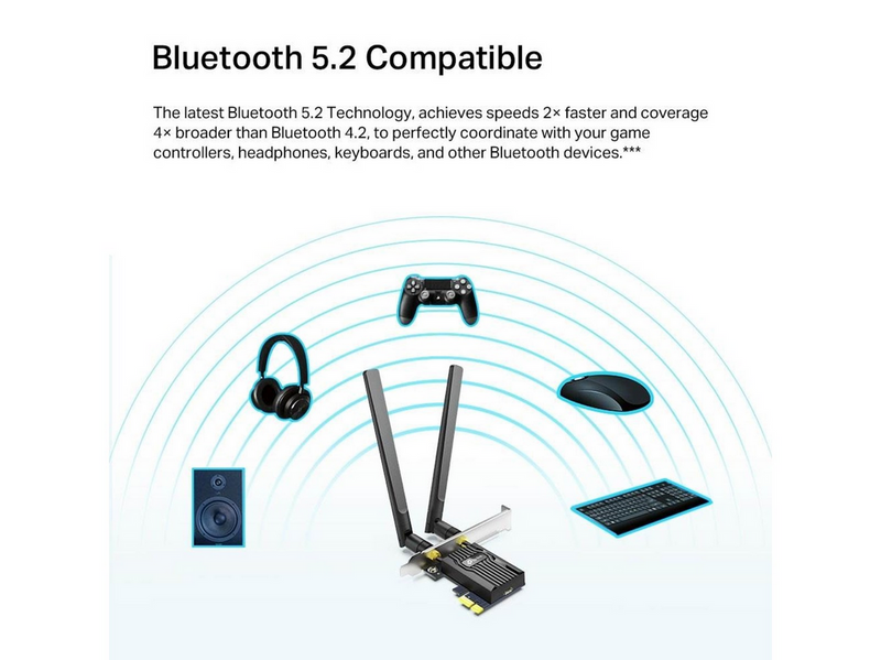 TP-Link Archer TX20E AX1800 Wi-Fi 6 Bluetooth 5.2 PCIe Adapter