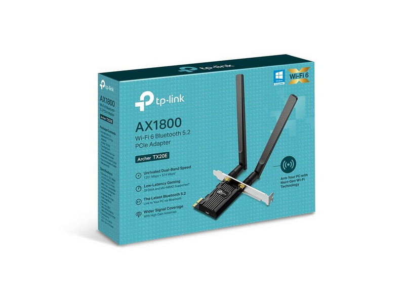 TP-Link Archer TX20E AX1800 Wi-Fi 6 Bluetooth 5.2 PCIe Adapter