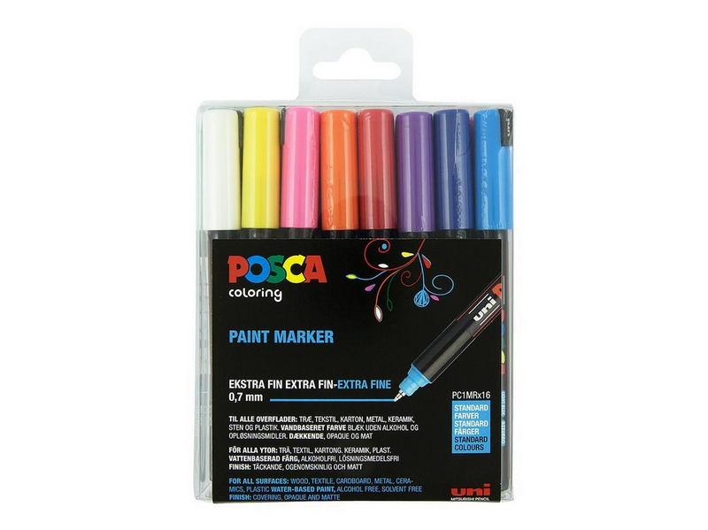 POSCA marker sæt PC-1MR 16 ass. std. colors