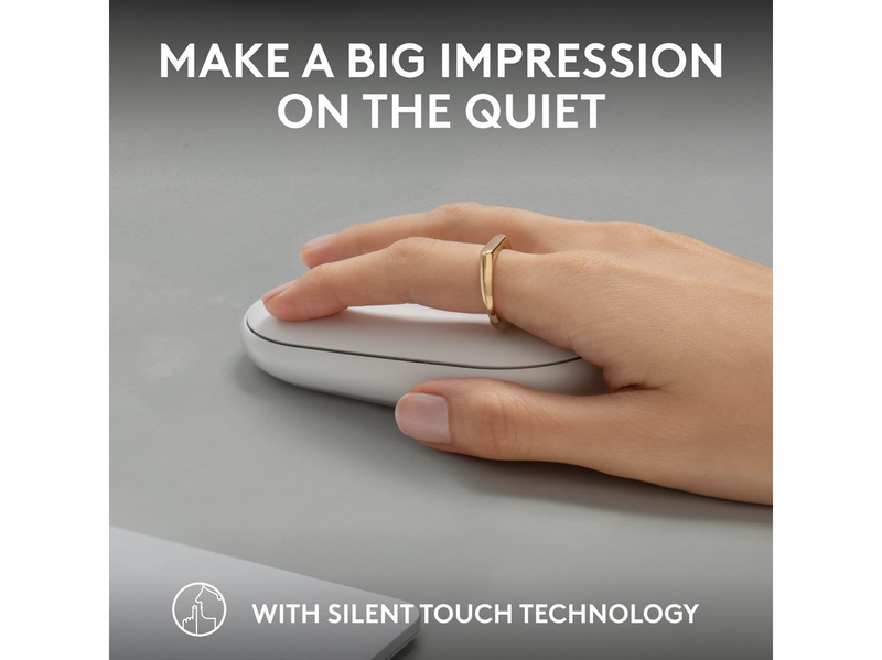 Logitech Pebble Mouse 2 M350s Wireless - Tonal White - Maus (Weiß)