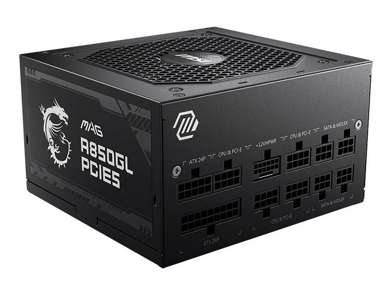 MSI MAG A850GL PCIE5 Netzteile - 850 Watt - 120 mm - ATX 3.0 - 80 Plus Gold