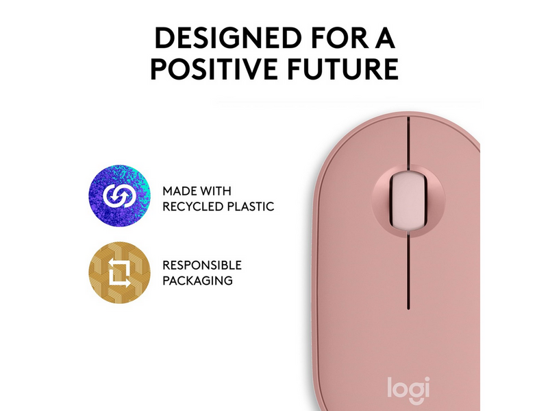 Logitech Pebble Mouse 2 M350s Wireless - Tonal Rose - Maus (Rot)