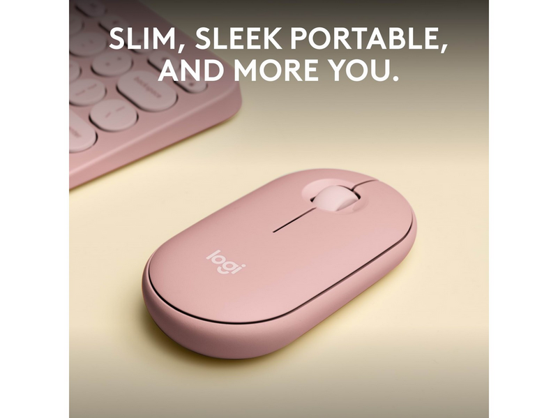 Logitech Pebble Mouse 2 M350s Wireless - Tonal Rose - Maus (Rot)