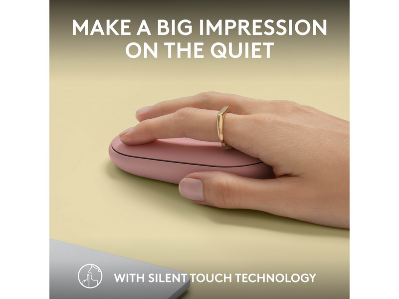 Logitech Pebble Mouse 2 M350s Wireless - Tonal Rose - Maus (Rot)