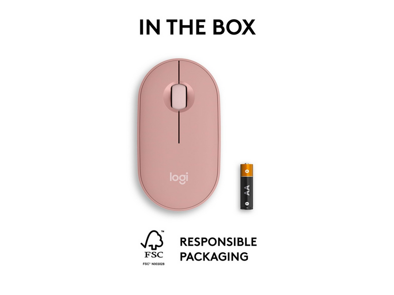 Logitech Pebble Mouse 2 M350s Wireless - Tonal Rose - Maus (Rot)