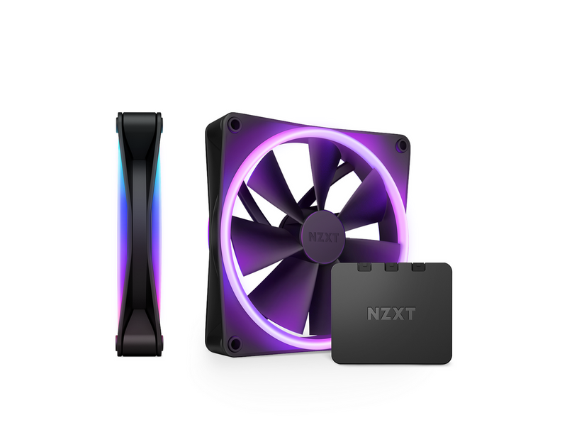 NZXT F140 RGB DUO 2-pack & RGB Controller - Black - Gehäuselüfter - 140mm -