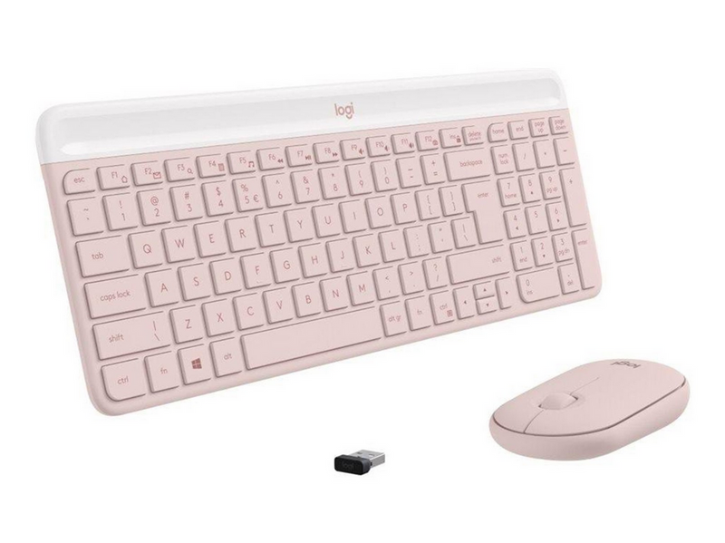 Logitech Slim Wireless Combo MK470 - Tastatur & Maus Set - Universal - Pink