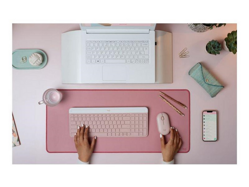 Logitech Slim Wireless Combo MK470 - Tastatur & Maus Set - Universal - Pink