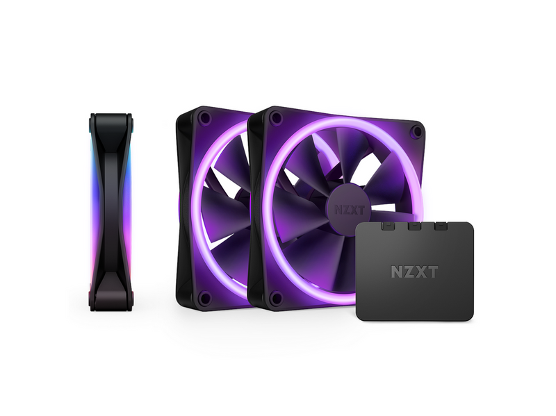 NZXT F120 RGB DUO 3-pack & RGB Controller - Black - Gehäuselüfter - 120mm -