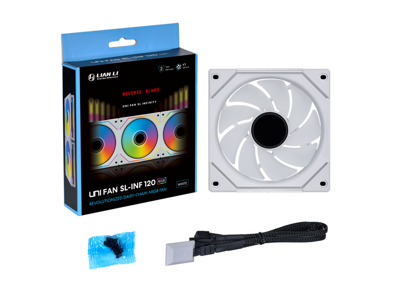 Lian Li UNI FAN SL-INF Reverse 120 White - Gehäuselüfter - 120mm - Weiß - 32 dBA