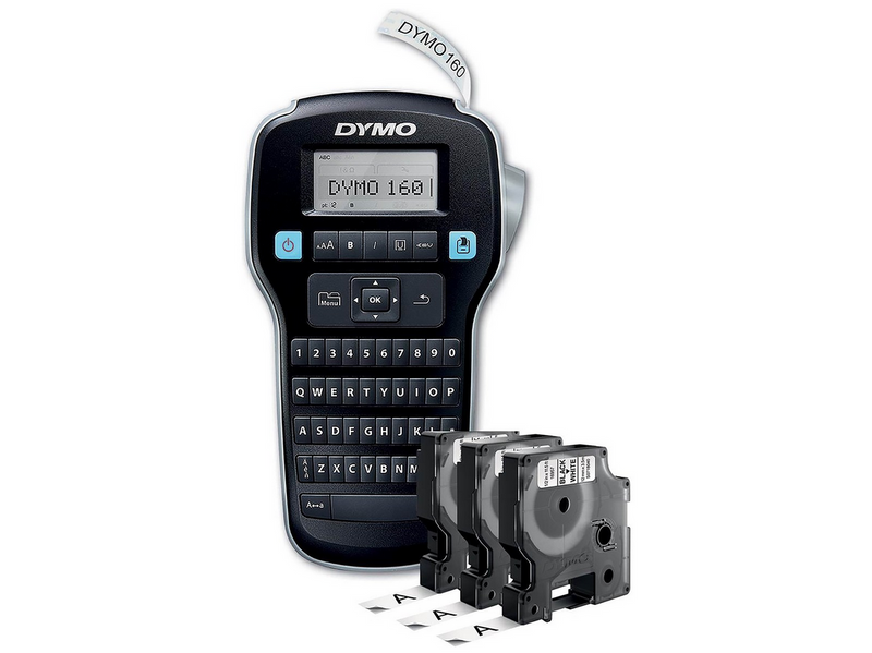 DYMO LabelManager 160 Etikettendrucker-Starterkit | mit 3 Rollen Dymo D1 Label