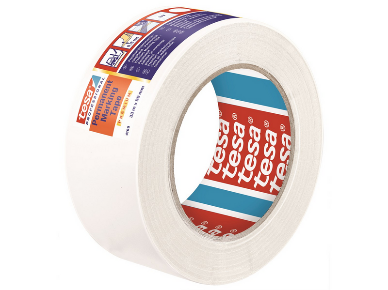 tesa Floor Marking Tape Premium indoor and outdoor 33m x 50 mm White