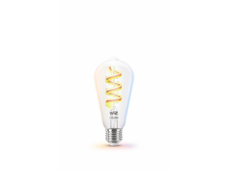 WiZ ST64 E27 Clear Smart Filament Bulb - RGB/16 Million colors + Dimmable White