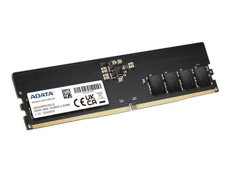 A-Data UDIMM DDR5-4800 - 16GB - CL40 - Single Channel (1 pcs) - Schwarz