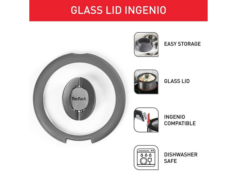 Tefal Ingenio glass lid set 16 / 18 / 20