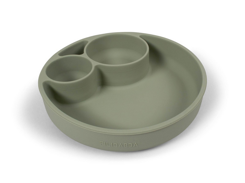 Filibabba Silicone divided plate - Green