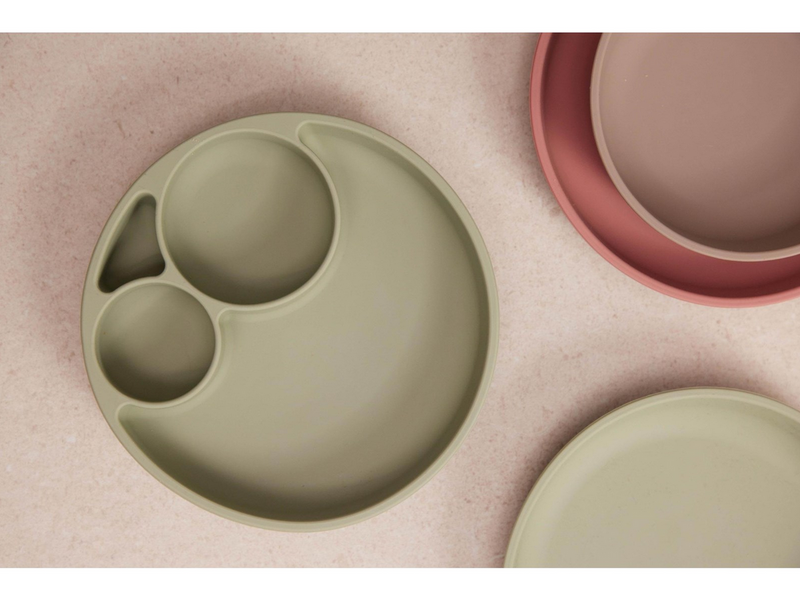 Filibabba Silicone divided plate - Green